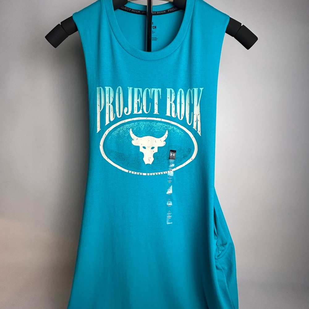 Under Armour Blue Sleeveless Tank Top with Bold Logo